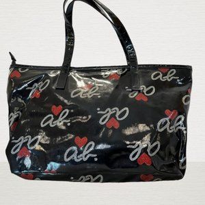 Agnes B. Limited edition, AB glitter heart tote bag.